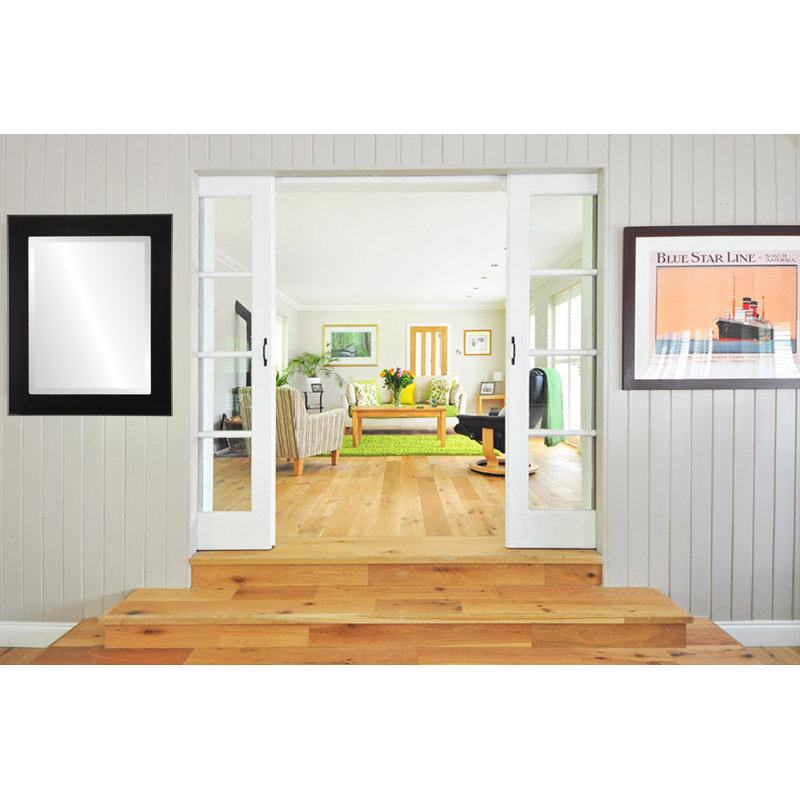 Meansville Rectangle Mirror, 39" H x 27" W, Matte Black