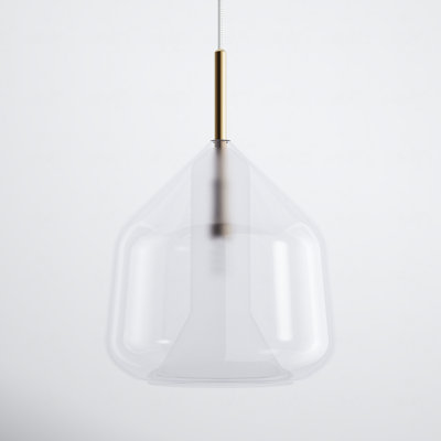 Ryia Single Light Glass Steel Dimmable Pendant
