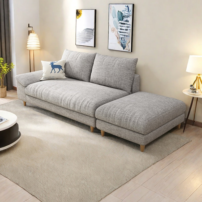 Abrianna, Orienté à gauche (vu de face), Mélange de coton gris clair / mélange de lin