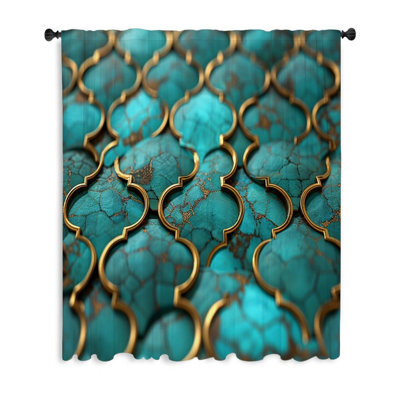 Moroccan Ceramic Bathroom Blackout Filters Out A Lot Of Light Curtain Single Panel
