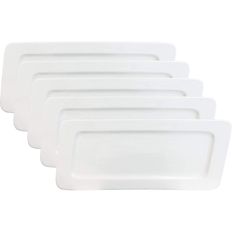 Assiette plate en porcelaine blanche Ebros
