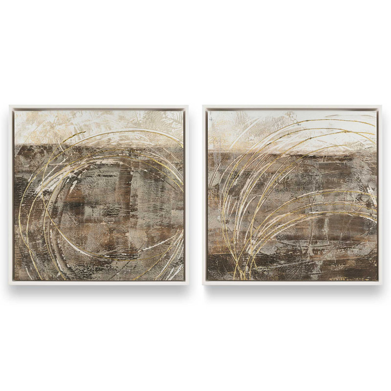 Ensemble de 2 cercles de lumière, Cadre flottant blanc opaque, H 13 po x l 26 po