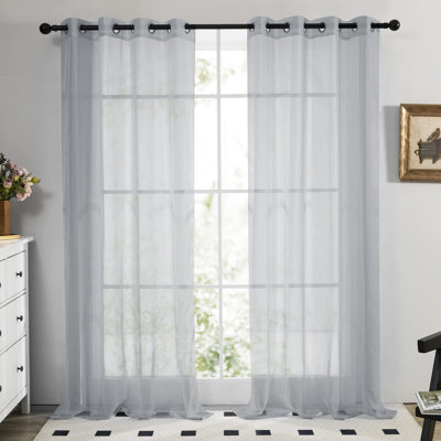 Doveton Window Treatment Net Curtains Semi Transparent Sheer Window Voile Curtains