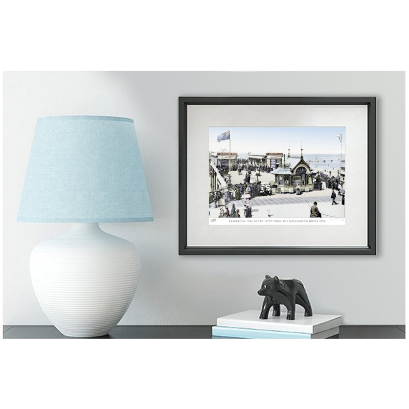 Blackpool, The South Jetty From The Wellington Hotel 1890 - Single Picture Frame Print, 40cm H x 50cm W x 2.3cm D