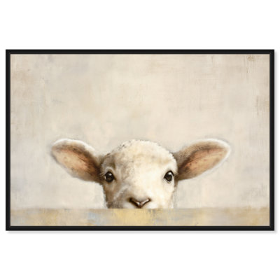 "Shy Peek II", reproduction d'art sur toile encadrée par Art Remedy, cadre noir, 24 x 16