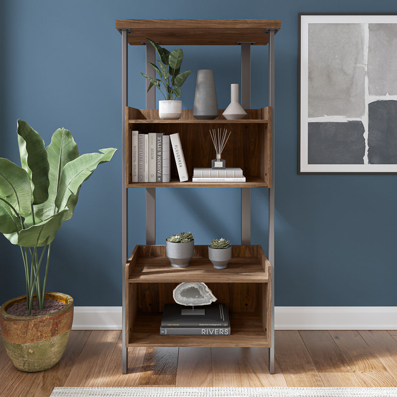 Bureau d'écriture avec classeur latéral et bibliothèque à 4 tablettes Jamesdaniel