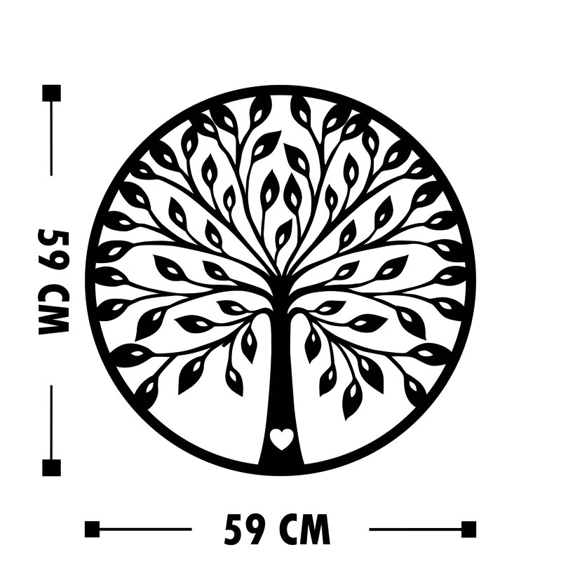 Elegant Decorative Wooden Wall Accessory, Black Finish, 22.8 x 22.8 inches | 100% Wood, Thickness: 0.3 inches | Perfect for Home Decor, Laser-Cut Design, Protected Packaging, Unique and Stylish Addition