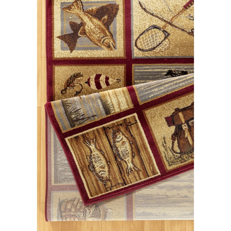 Multi Lodge Area Rug, Rectangle 5'3" x 7'3"