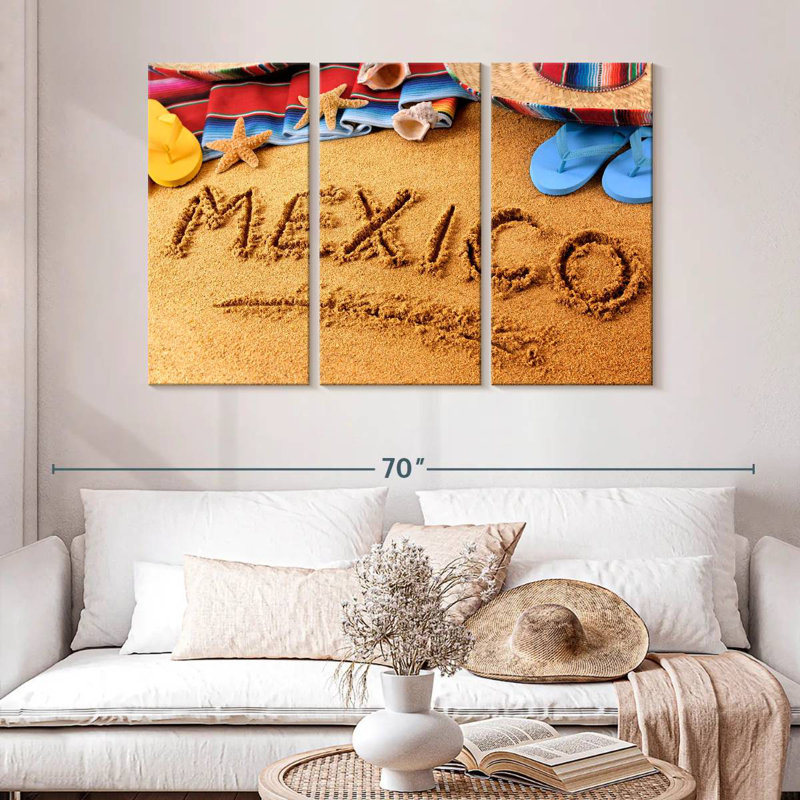 Tergel Mexico Beach Sand Writing, 32" H x 50" W