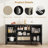 Rattan Sideboard Buffet Cabinet with Storage, Farmhouse Kitchen Buffet Cabinet with Drawer-319267992-331418633