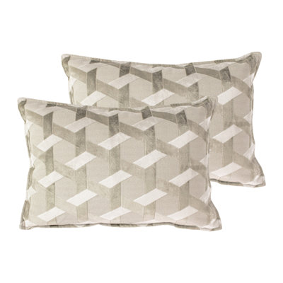  Geometric Rectangular Filled Cushion Twin Pack
