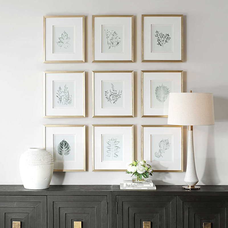 Uttermost Nature's Script Framed Botanical Prints Set/9