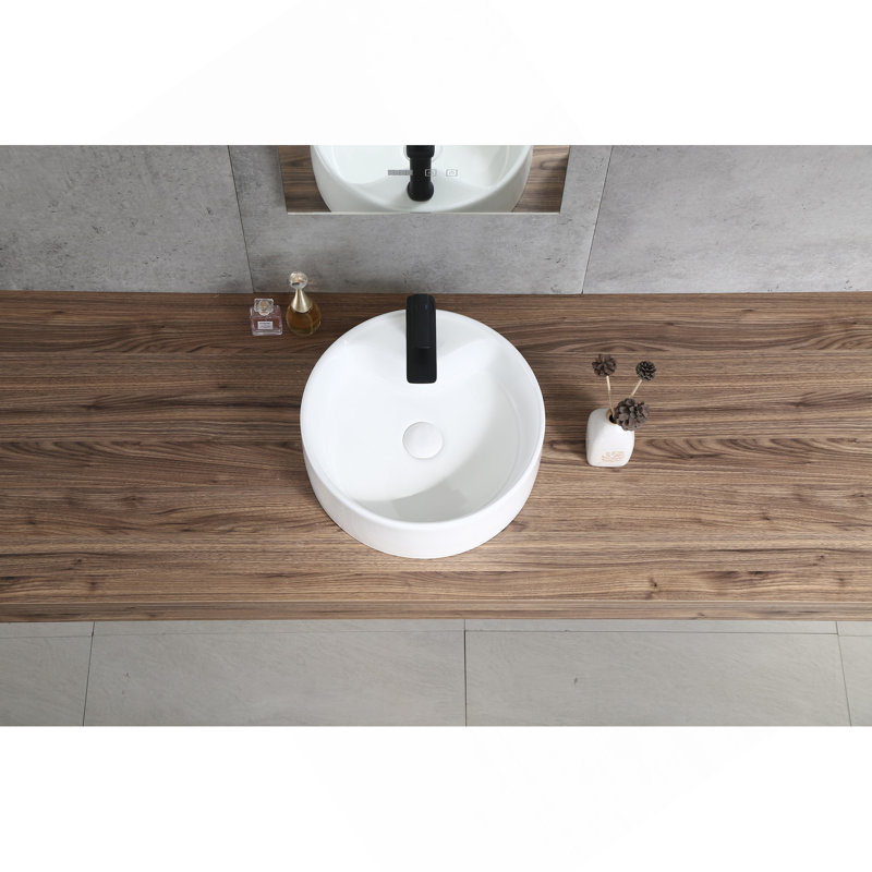 Round Countertop Ceramic Wash Basin (White Finish) CUPC Certified