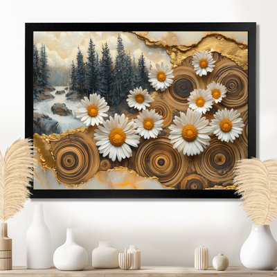 «Murraghn Daisies Flowers Forest Wooden Landscape I - Daisies», art mural