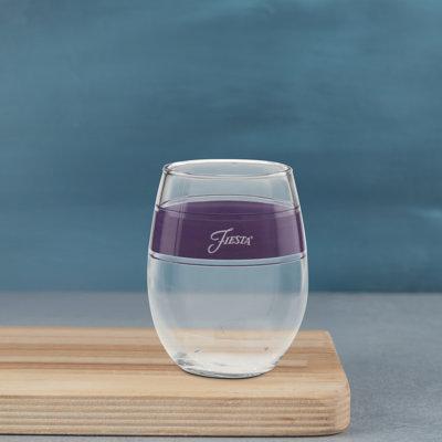 Fiesta Lavender Frame 15-Ounce Stemless Wine Glass Set of 4