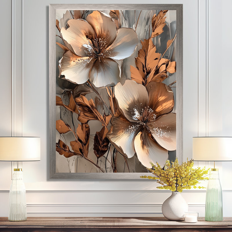 Ballerini - Abstract Wall Art Living Room, Silver, 32" H x 24" W, Single Picture Framed Print
