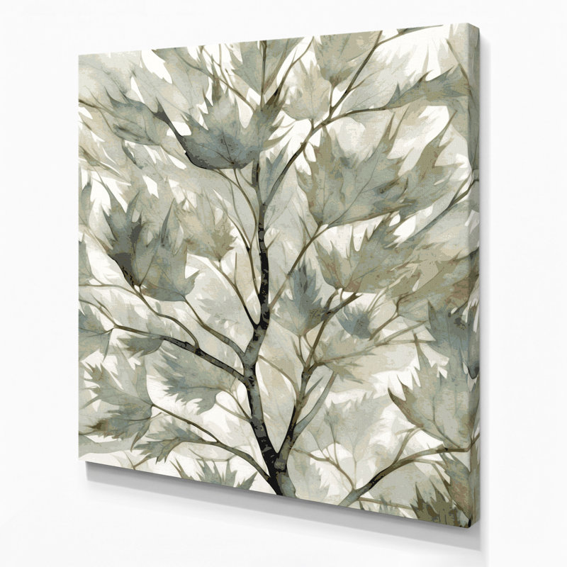 "Watercolor Botanical 94", art mural sur toile brune, H 32 po x l 32 po