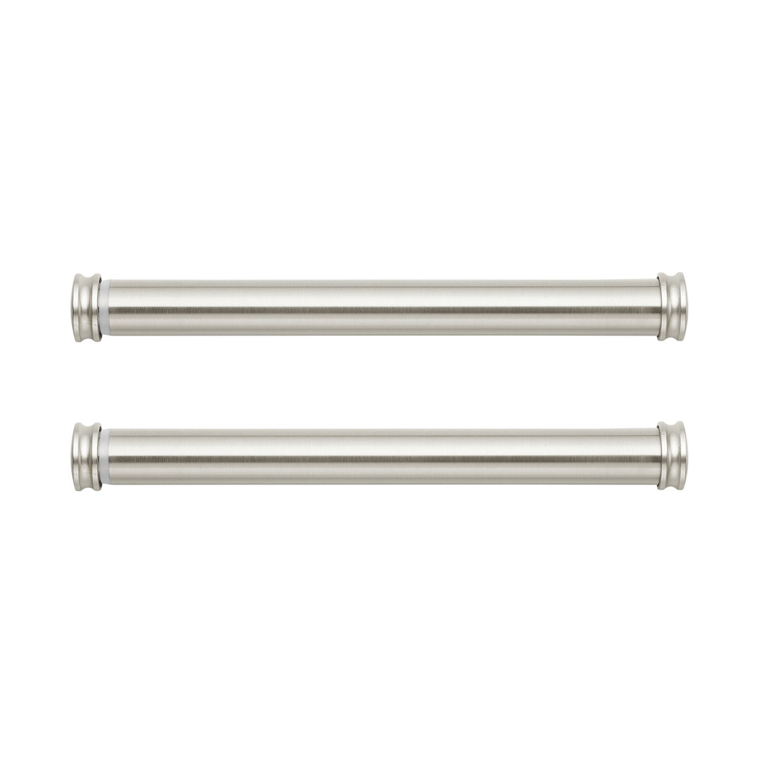 Mode Premium Collection Side Mount 1 1/8 in Diameter Curtain Rod with Graphite End Cap Finials And Steel Wall Mounted 12 in to 20 in Adjustable Curtain Rods (Set of 2) MODE 