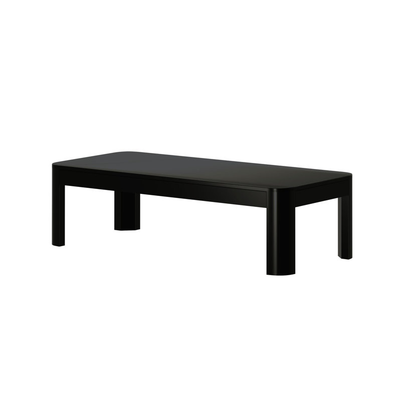 Toriano Solid Wood Single Coffee Table, Black, 15" H x 54" L x 24" W