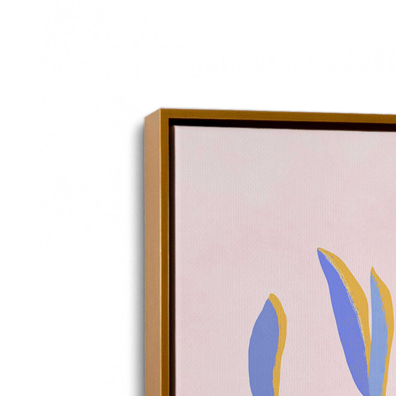 «Blue Branches Botanical» par Garima Dhawan, impression sur toile, H 16 po x l 12 po, Cadre flottant, Doré