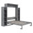 Full Size Murphy Bed Wall Bed with Shelves and LED Lights,Gray(OLD SKU: LP000694AAE)
