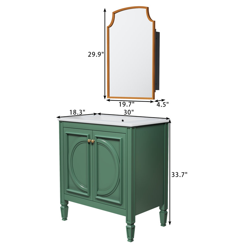 30" Bathroom Vanity With Medicine Cabinet