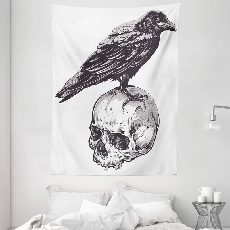 Tapisserie d'oiseau en polyester, H 80 po x l 60 po