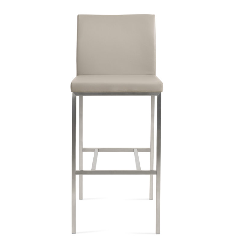 Tabouret Aria, Acier Inoxydable, Tabouret de bar (siège d'une hauteur de 29 po), Similicuir brique PPM