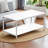Tygo Two-Tier White Finish Coffee Table With Silver Metal Leg, 17.88" H X 39.86" W X 19.89" D