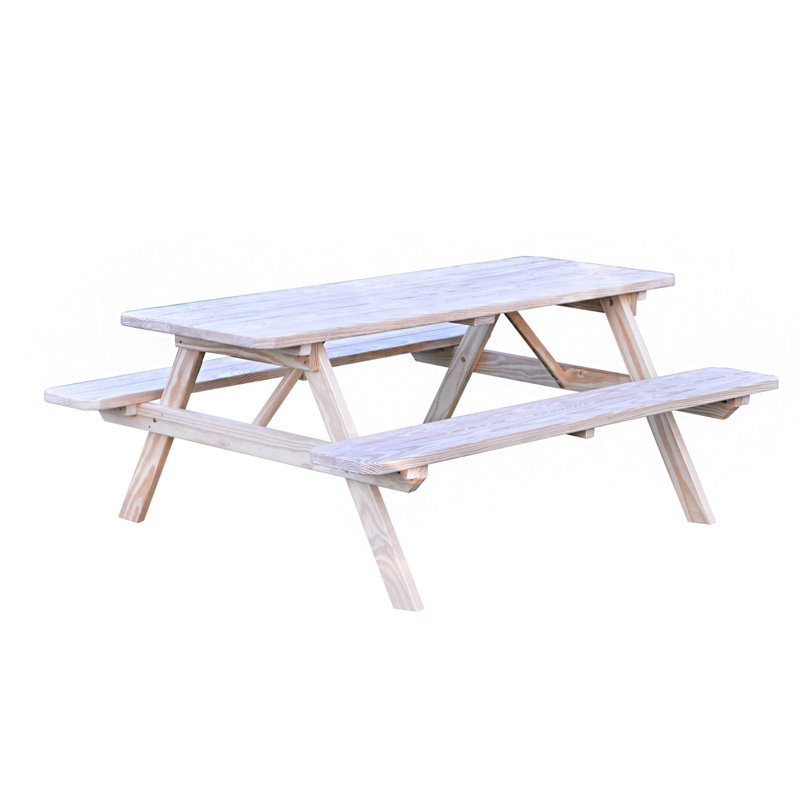 Table de pique-nique en bois massif Latisia, Sans finition