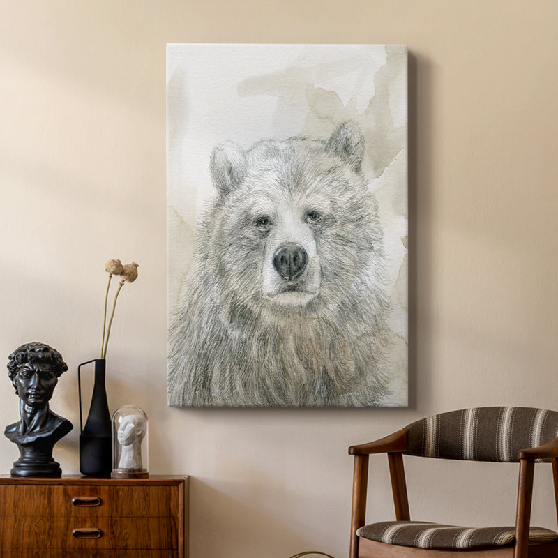 Ours croquis dans les bois - galerie Cavas sur mesure, H 60 po x l 40 po