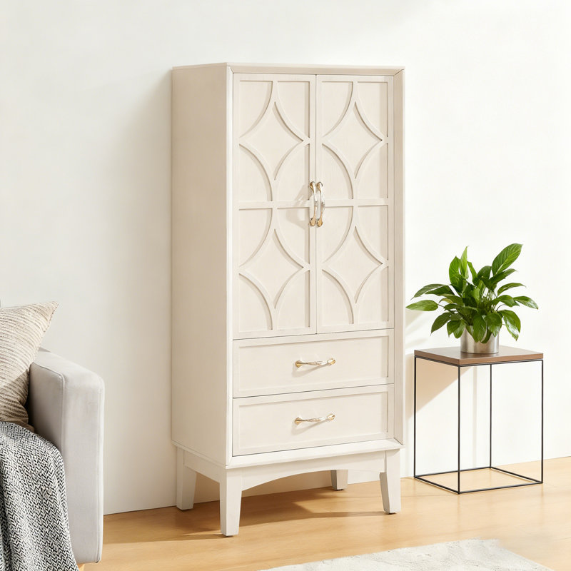 Buffet avec portes et tiroirs, Blanc antique