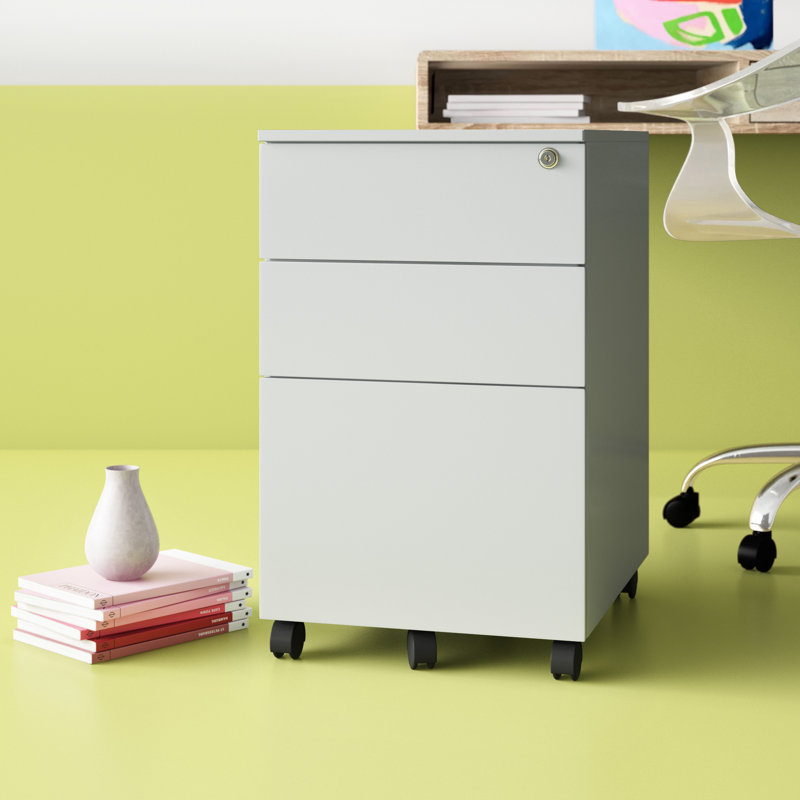 Carron 38cm Wide 3 -Drawer Mobile Steel File Cabinet