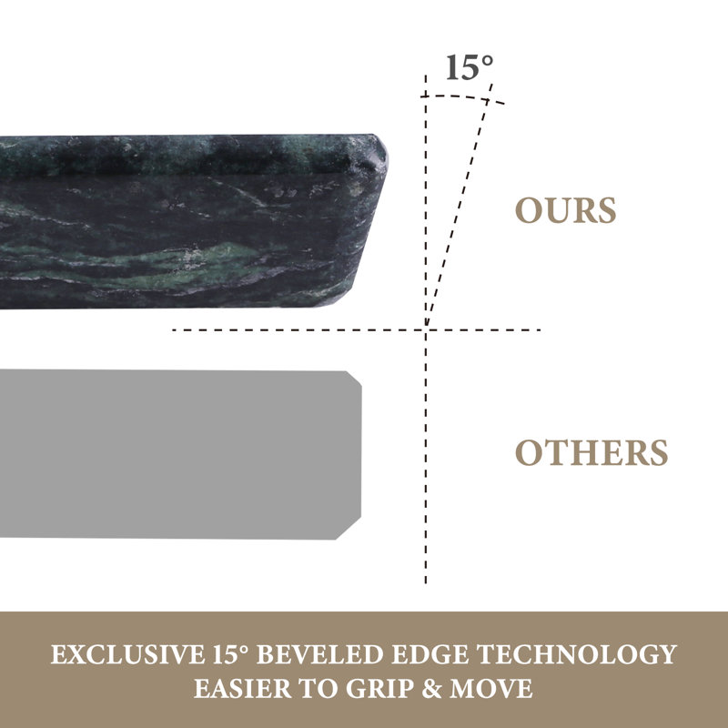 Koville Large Marble Cutting Board, 16*12in, Indian Green
