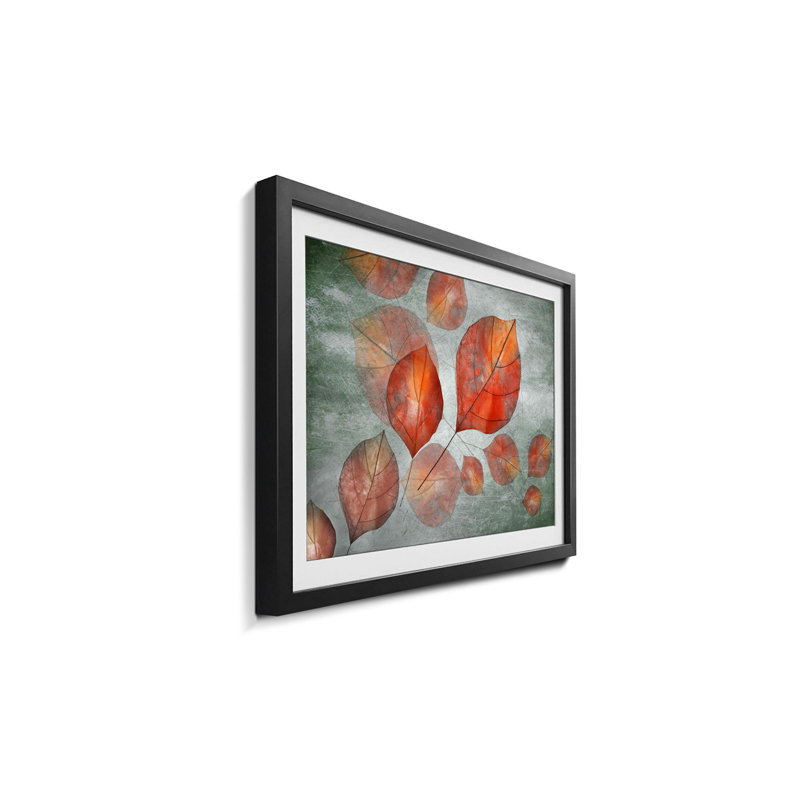 Streetart Flying Leaves - Single Picture Frame Print, 44cm H x 64cm W x 2.2cm D