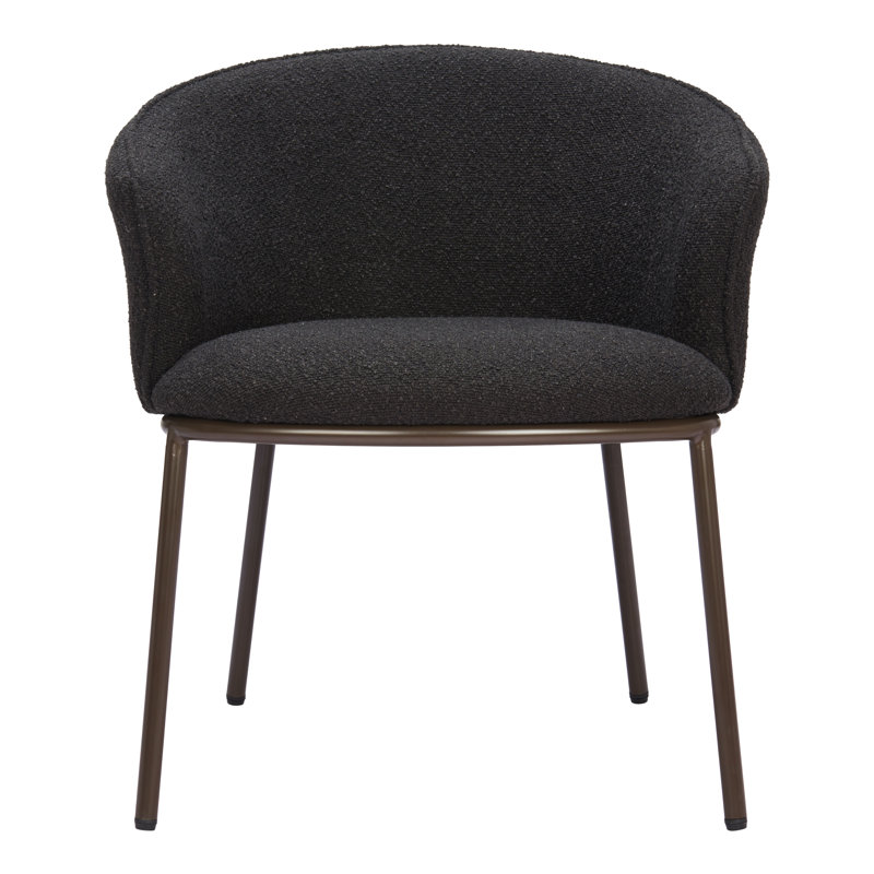 Chaise de salle à manger en polyester, Noir, Bronze