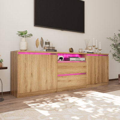 94.5" Led Modern Tv Stand For 100/90/80 Inch Tvs, Tall Entertainment Center With Storage Cabinets And Drawers, Media Console With Adjustable Shelves For Living Room