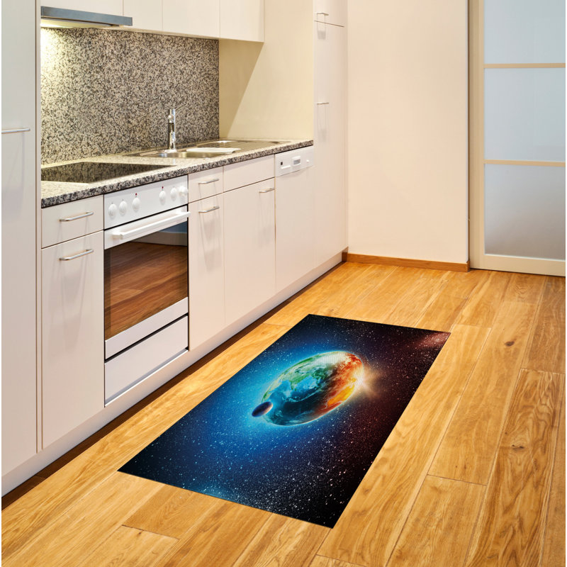 Earth High Density Long Fiber Poly Threads Decorative Area Rug Carpet, Rectangle 4' x 5'8"