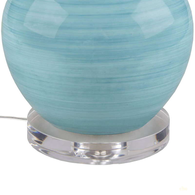 Lampe de table en verre soufflé tourbillon bleu turquoise Aqua