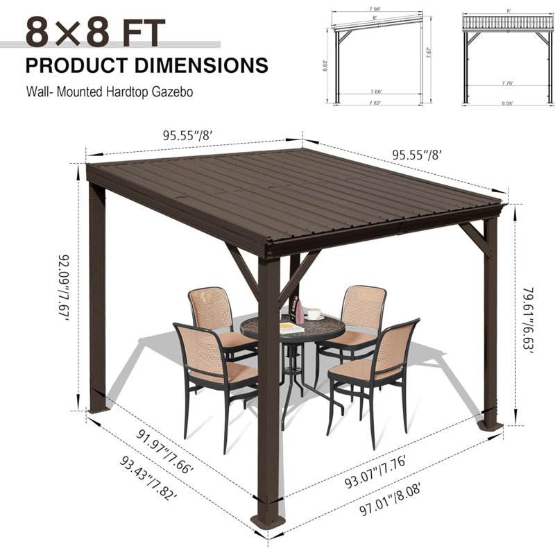 Durable Steel Canopies & Gazebos With Frame, Modern Brown Design For Backyard