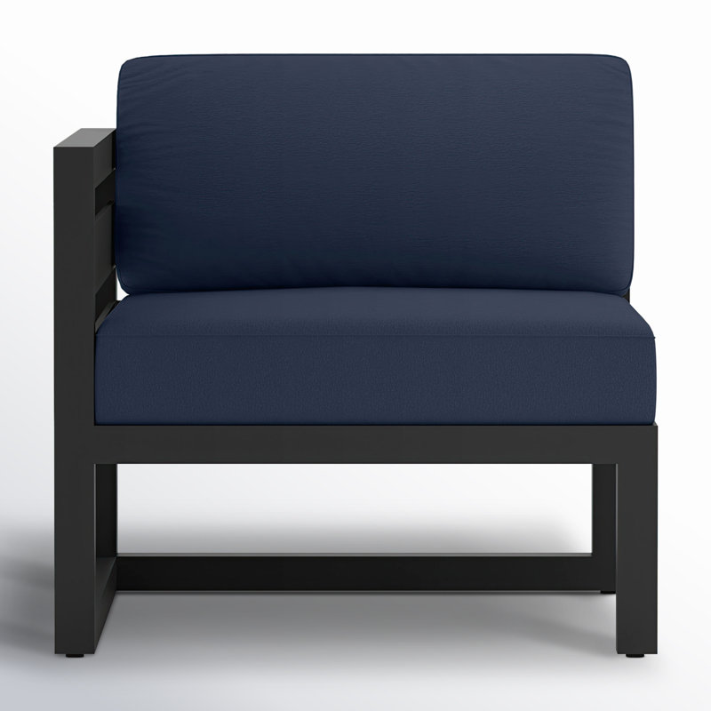 Avion 4 Piece Sectional Set, Black, Spectrum Indigo Sunbrella®