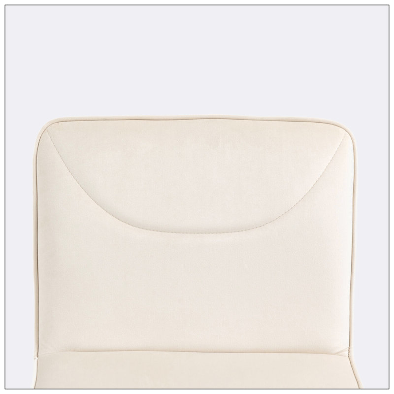 Daelin Swivel Upholstered Adjustable Height Counter Stool, Ivory/Silver