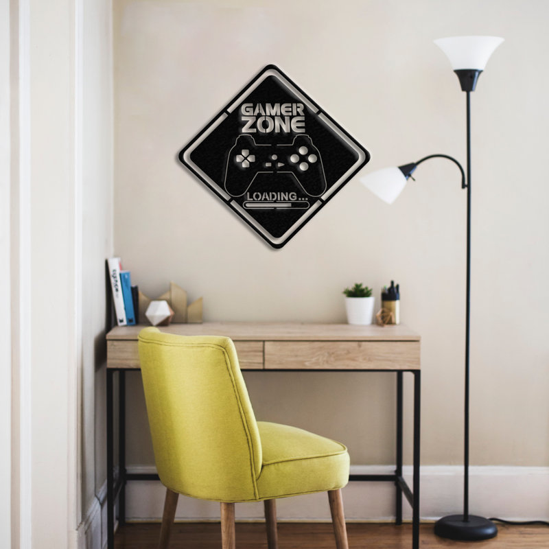 Gamer Zone Wall Décor, 15" H x 15" W x 0.06" D