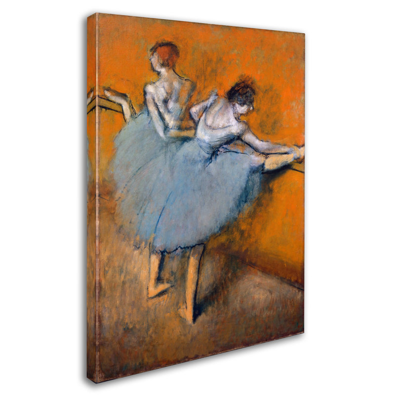 «Dancers At The Bar» par Edgar Degas - reproduction d'art sur toile tendue, H 19 po x l 14 po