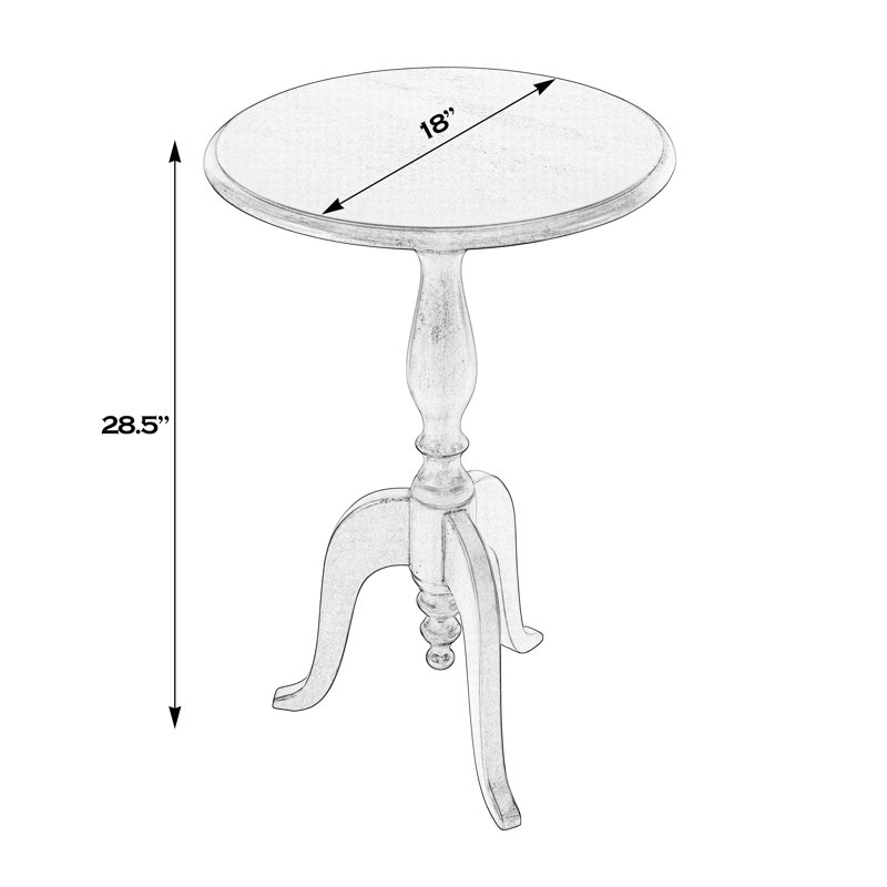 Dumitra 18 in. W Round Wood Pedestal Side Table