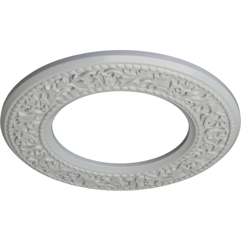 Médaillon de plafond Blackthorn Endurathane, P 13 3/8 po x P 7 1/2 po x P 3/4 po (convient aux auvents jusqu'à 7 1/2 po), fini givré peint à la main