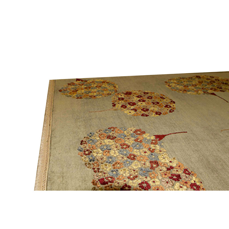 Hand-Knotted High-Quality Light Green and Beige Area Rug