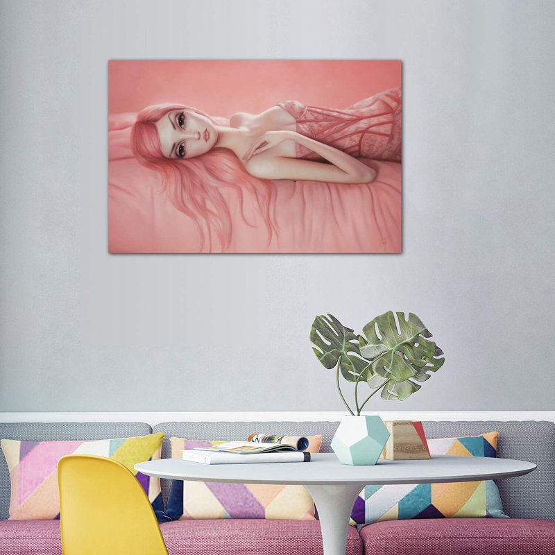 Audrey par Inconnu - impression d'art graphique, H 40 po x l 60 po x 1,5 po, Toile tendue