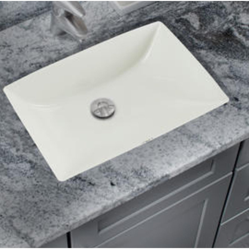 Cahaba 20'' Vitreous China Rectangular Bathroom Sink with Overflow, Biscuit