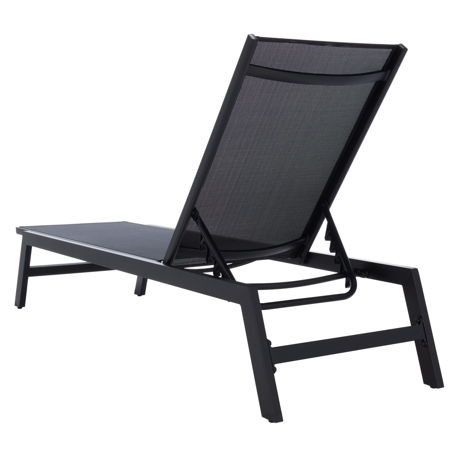 Yves 23" Patio Chaise Lounge, Black